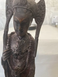Japanese Resin Type Statue Of Lady Found In The Attic Weight 930g Decent Cond - Picture 1 of 12