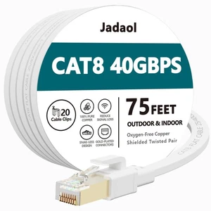 Cat8 Ethernet Cable, Outdoor&Indoor, 75 FT Heavy Duty High Speed Cat 8 LAN Ne... - Bild 1 von 7