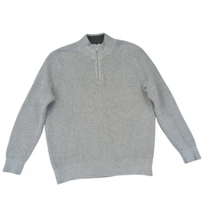 The Normal Brand Mens Gray Quarter Zip Waffle Knit Pullover Sweater Medium - Bild 1 von 8