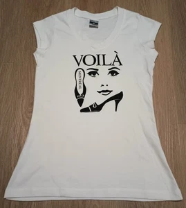 CITYSCAPE CANADA Voila Montreal Velvet Rhinestones T Shirt Top Tunic cap slve S - Picture 1 of 9