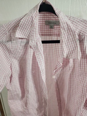 Top de mujer Merona con botones rosa y blanco a cuadros talla XL rosa y blanco  Foto 1 de 4