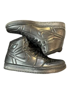 Nike Air Jordan 1 Anodized All Black Foamposite Armor 414823-002 Uomo Taglia 9 - Foto 1 di 8