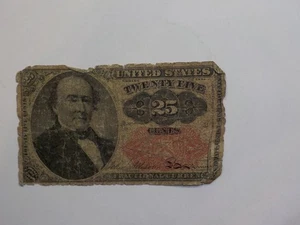 Fractional Currency 1874 25 Cents Note Paper Money United States Antique Vintage - Picture 1 of 2