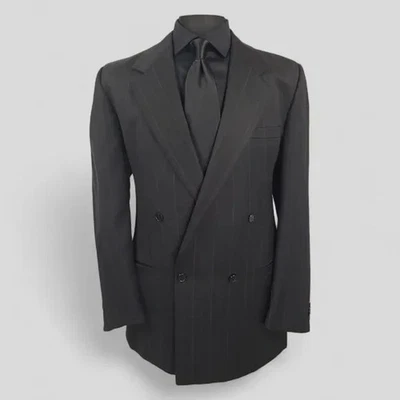 Abrigo deportivo vintage Versace V2 43L doble botonadura a rayas Foto 1 de 4