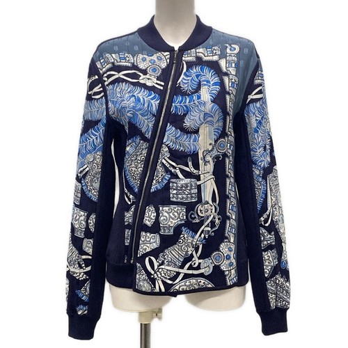 HERMÈS Autore HERMES H892807DVH538 Blu Navy Multi [Tessuto Esterno] Seta Lana Donna