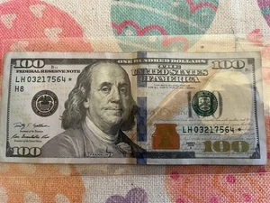 $100 Dollar 2009 A Fancy Serial Number LH03217564* all numbers  broken ladder - Picture 1 of 4