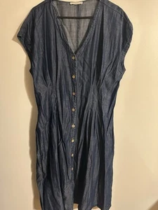 Regatta Denim Pleated Waist Button Front Dress Size 16 - Picture 1 of 5