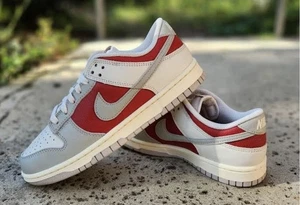Nike Dunk Low Retro Ohio State Men’s Sz 10.5 Casual Shoe White Gray Red Sneaker - Picture 1 of 9