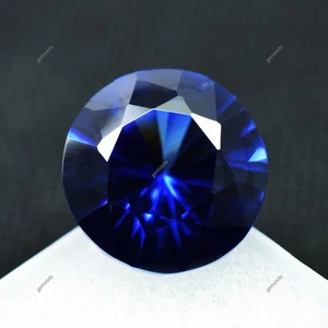 10 Ct Natural Flawless Ceylon Blue Loose Sapphire Round Cut Certified Gemstone - Picture 1 of 5