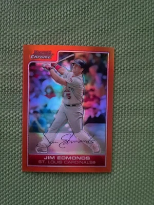 2006 Bowman Chrome Orange Refractor JIM EDMONDS 2 OF 25 - Image 1 of 4