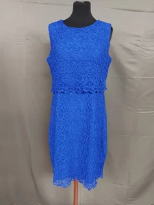PRECIS royal blue lace shift dress size 12 - Picture 1 of 4