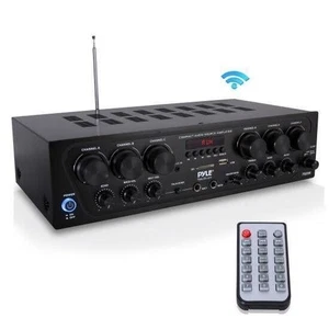 Pyle 5 Inputs 3 Outputs Karaoke Bluetooth Home Audio Amplifier PTA62BT - Picture 1 of 7