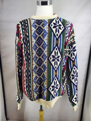 Винтажный Chaps Ralph Lauren свитер L многоцветный хлопок трикотажа США мертвый запас новый с Ярлыками - Изображение 1 из 3