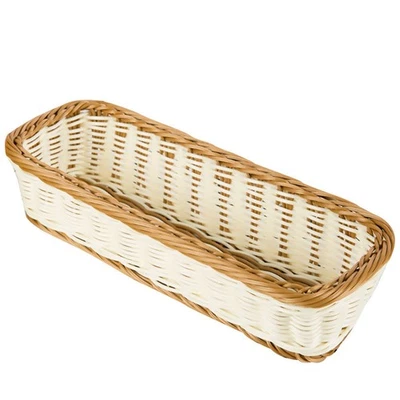  Rectangle Storage Basket Snack Rectangular Imitation Rattan Woven Plate - Image 1 of 4