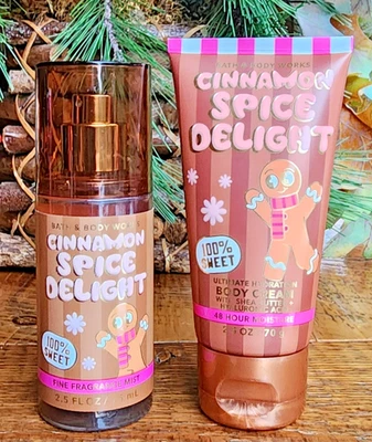 2PC 2025🎁CHRISTMAS~🥛🍪CINNAMON SPICE DELIGHT ~Bath Body~MIST/CREAM Travel Size - Image 1 of 2