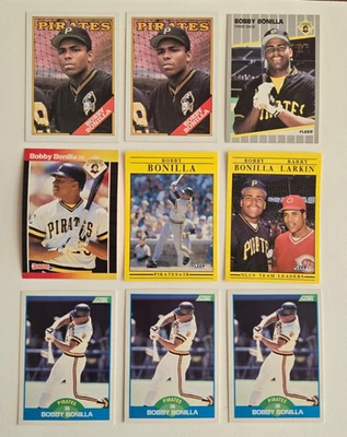 Bobby Bonilla 复古 Topps, donruss, fleer 复古棒球卡(9) 卡 批量 — 第 1/4 张图片