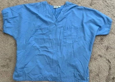 Blusa Médica Mujer Landau Cuello en V Techo Azul - Talla 3XL Foto 1 de 3