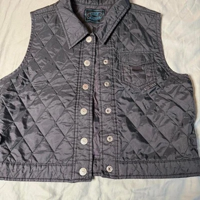 Chaleco Acolchado Steve Madden Negro Talla Grande 20x19 Abotonado Largo Corto Foto 1 de 4