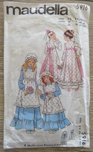 Maudella 5916 Sewing Pattern Girl Child Party Bridesmaid Dress with Over Apron - Picture 1 of 8