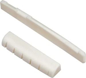 6 String Acoustic Guitar Bone Bridge Saddle and Nut Made of Real Bone for Acoust - Picture 1 of 7
