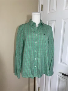 BEAN POLE Women's Shirt Button Dow Plaid Size 100 (large) Penny-farthing Green - Picture 1 of 6