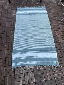 fouta serviette de plage grise 83 x 165 cm - Foto 1 di 10