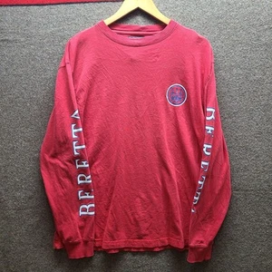 Beretta T Shirt Men's Large Firearms Pistols Long Sleeve Red Cotton Tee - Picture 1 of 8