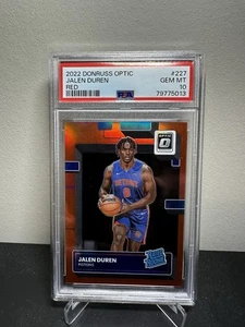 Jalen Duren Rated Rookie Red /99 PSA 10 2022-23 Panini Donruss Optic - Picture 1 of 2