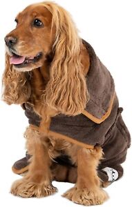 Dog Drying Coat, Soft Microfibre Towel Robe Absorbent Dressing Gown, Size Medium