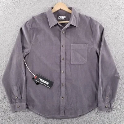 Mountain Khakis Shirt Large Corduroy Crest Cord Pinwale Gunmetal Classic Fit - Image 1 of 4