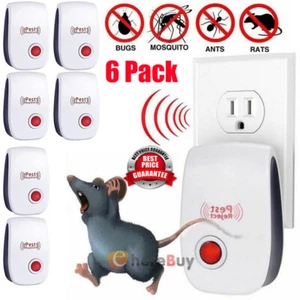 6 pcs Ultrasonic Pest Repeller Mouse Spider Mosquito Mice Repellent Rat Insects - Picture 1 of 12