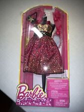 BARBIE FASHIONISTAS RED / GOLD FASHION DRESS WITH ACCESSORIES BCN57