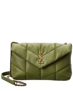 Saint Laurent Loulou Puffer Leather Shoulder Bag Women's Green
