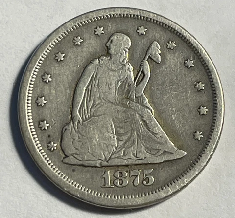 1875-S Twenty Cent Piece - 20c - Free Shipping - (P4-10ior) Cover