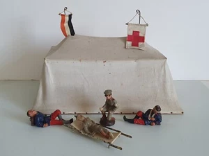 Elastolin Lineol Feld Lazarett Zelt Soldaten Sanitäter verwundeten I. WK Masse - Bild 1 von 21