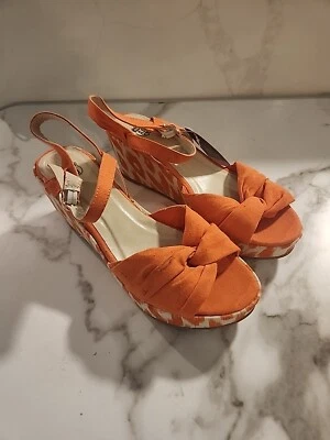Tacones Route 66 para mujer talla 9M naranja blanco 51286 Moreley con correa al tobillo como están Foto 1 de 4