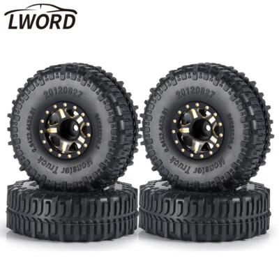 1.0 Tires and Beadlock Wheel Rims for 1/18 TRX4M 1/24 RC Car Axial SCX24 Upgrade - Image 1 of 4
