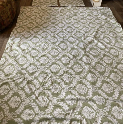 1 Funda Nórdica 2 Fundas KING 100% Algodón Verde Blanco Medallón 100"X86" Foto 1 de 4
