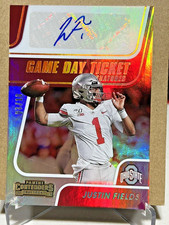 Justin Fields 2021 Panini Contenders Draft Pick Game Day Ticket RC AUTO /10👌✔