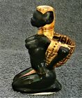 Y256) Vintage Drioli Italian pottery African figure small Liquor bottle 