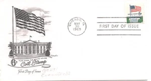 Flag over the White House 6 Cent Coil Stamp Chicago IL May 30 1969 FDC Vintage - Picture 1 of 1