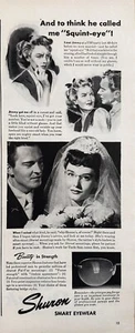 1943 Sharon Brille Vintage B&W Print Ad, Eyewear Company - Bild 1 von 1