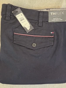 Tommy Hilfiger Men's 38x32 TH Flex Stretch Slim Fit Chino Pants Navy Blue NEW - Picture 1 of 13