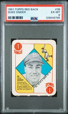1951 Topps Red Back #38 Duke Snider ¡PSA 6!! Foto 1 de 2
