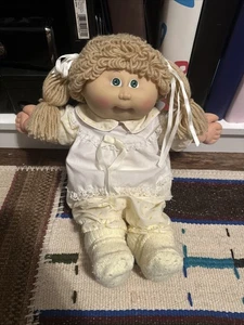 VTG Cabbage Patch Doll Xavier Roberts Long Blonde Hair Green Eyes 1985 - Picture 1 of 13
