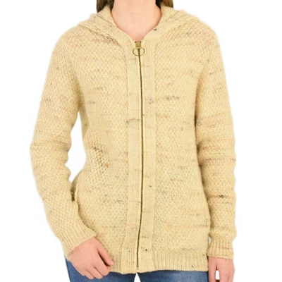 Sudadera con capucha vintage años 70 100 % lana cremallera frontal lana gordita avena beige para mujer anillo S O Foto 1 de 4