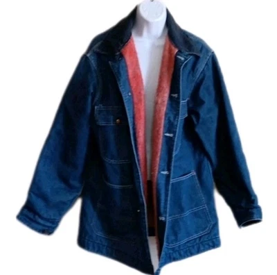 Big Mac JCPenney Blanket Lined Chore Coat, Vintage Denim Farm Barn Jacket - Image 1 of 4