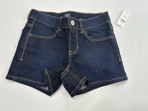 Gap Kids Size 8 Girls Navy Blue Dark Wash Denim Shorts Stretch Shortie NWT - Picture 1 of 5