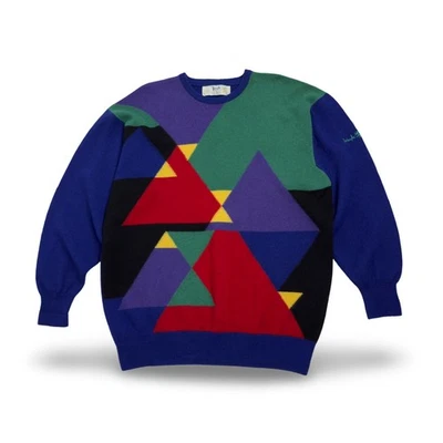 Pringle of Scotland Sweater Vintage Multicolour Geometric Size M - Image 1 of 4