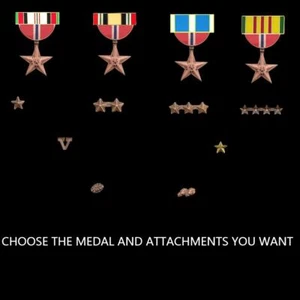 BRONZE STAR RIBBON LAPEL PIN KOREA VIETNAM AFGHANISTAN IRAQ TIE TAC US MILITARY - Picture 1 of 17